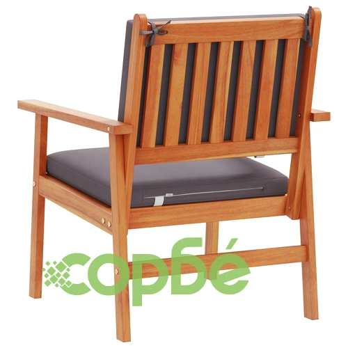 Градински столове 2 броя с възглавници от масивна акация 59.5 x 65.5 x 79 см ➤ топ цена ➤ sorbe.bg