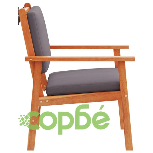 Градински столове 2 броя с възглавници от масивна акация 59.5 x 65.5 x 79 см ➤ топ цена ➤ sorbe.bg