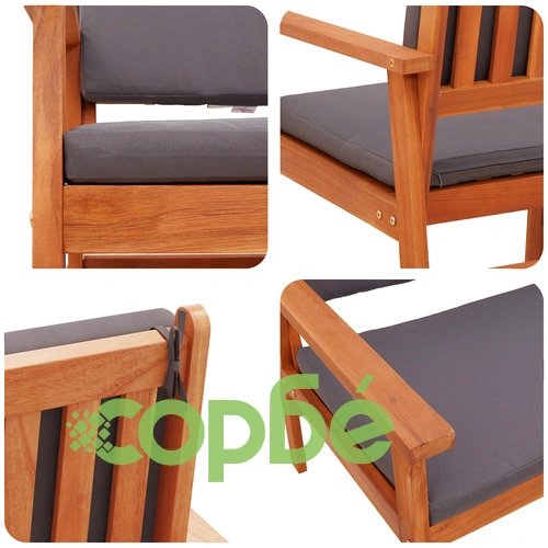 Градински столове 2 броя с възглавници от масивна акация 59.5 x 65.5 x 79 см ➤ топ цена ➤ sorbe.bg