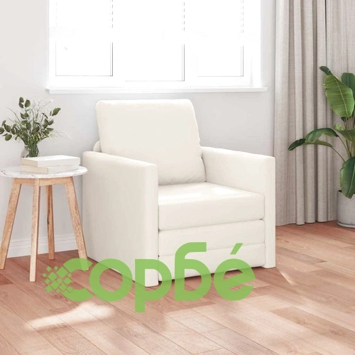 Диван легло 2 в 1 кадифе крем 74x77x81 см с възглавница ➤ топ цена ➤ sorbe.bg