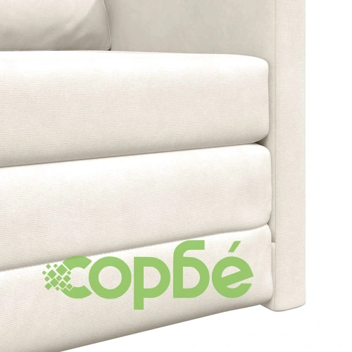 Диван легло 2 в 1 кадифе крем 74x77x81 см с възглавница ➤ топ цена ➤ sorbe.bg