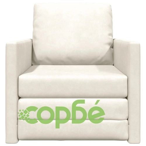 Диван легло 2 в 1 кадифе крем 74x77x81 см с възглавница ➤ топ цена ➤ sorbe.bg