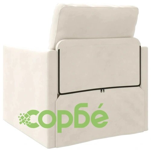 Диван легло 2 в 1 кадифе крем 74x77x81 см с възглавница ➤ топ цена ➤ sorbe.bg