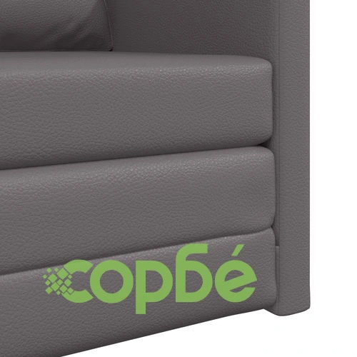 Фотьойл Легло 2 в 1 Сив 74x77x81 см от Изкуствена Кожа и Полиестер ➤ топ цена ➤ sorbe.bg