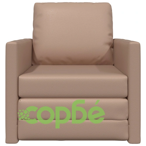 Фотьойл с разтегателно легло 2-в-1 Капучино 74x77x81 см от изкуствена кожа ➤ топ цена ➤ sorbe.bg