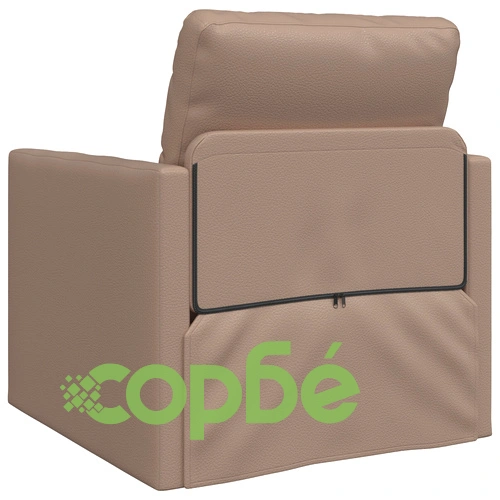 Фотьойл с разтегателно легло 2-в-1 Капучино 74x77x81 см от изкуствена кожа ➤ топ цена ➤ sorbe.bg