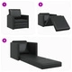 Фотьойл 2-в-1 Черен 74x77x81 см от Изкуствена кожа