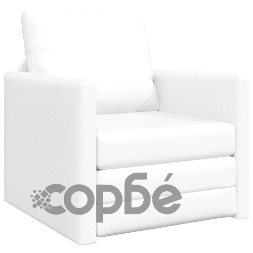 Фотьойл с функция легло 2-в-1 от Бяла Изкуствена кожа 74x77x81 см ➤ топ цена ➤ sorbe.bg