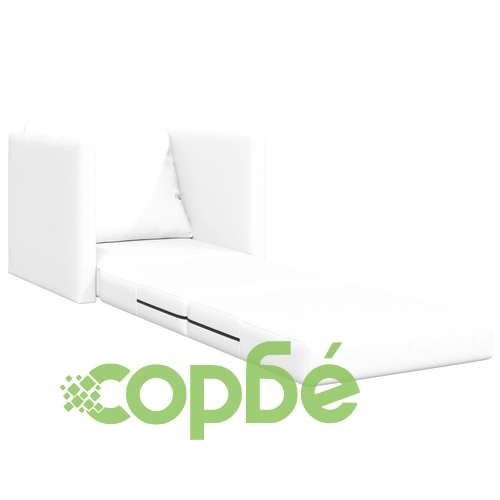 Фотьойл с функция легло 2-в-1 от Бяла Изкуствена кожа 74x77x81 см ➤ топ цена ➤ sorbe.bg