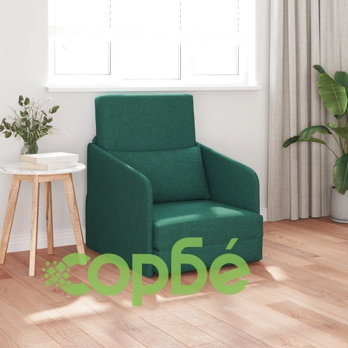 Фотьойл легло 2 в 1 Тъмен зелен 65x80x83 см Полиестерна тъкан ➤ топ цена ➤ sorbe.bg