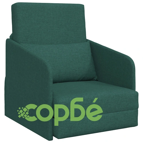 Фотьойл легло 2 в 1 Тъмен зелен 65x80x83 см Полиестерна тъкан ➤ топ цена ➤ sorbe.bg