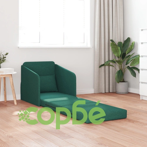 Фотьойл легло 2 в 1 Тъмен зелен 65x80x83 см Полиестерна тъкан ➤ топ цена ➤ sorbe.bg