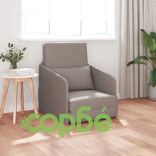 Диван легло 2-в-1 Таупе 65x80x83 см с Полиестерна тапицерия ➤ топ цена ➤ sorbe.bg