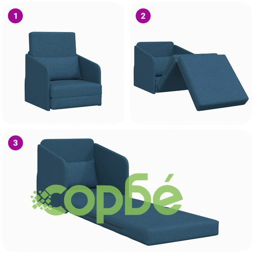 Софа легло 2 в 1 Синя 65x80x83 см от Полиестерна Тъкан ➤ топ цена ➤ sorbe.bg