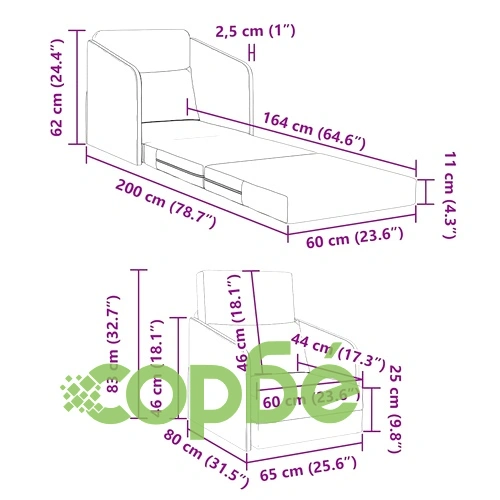 Диван легло 2-в-1 тъмнозелен кадифе 65x80x83 см ➤ топ цена ➤ sorbe.bg