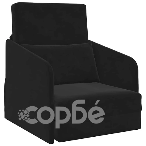 Диван легло 2 в 1 кадифе черен 65x80x83 см полиестер ➤ топ цена ➤ sorbe.bg