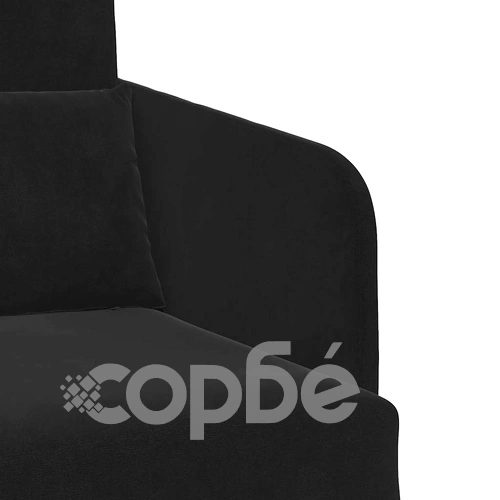 Диван легло 2 в 1 кадифе черен 65x80x83 см полиестер ➤ топ цена ➤ sorbe.bg
