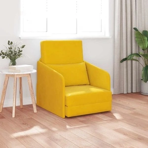 Диван легло 2 в 1 жълт кадифе 65x80x83 см