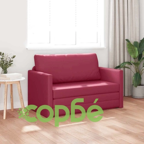 Диван легло 2 в 1 виненочервен 124x71x78 см изкуствена кожа ➤ топ цена ➤ sorbe.bg