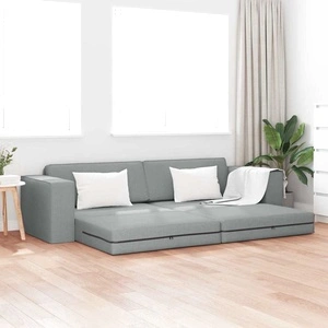 Диван легло 2 в 1 светлосив 245x150x60.5 см текстил