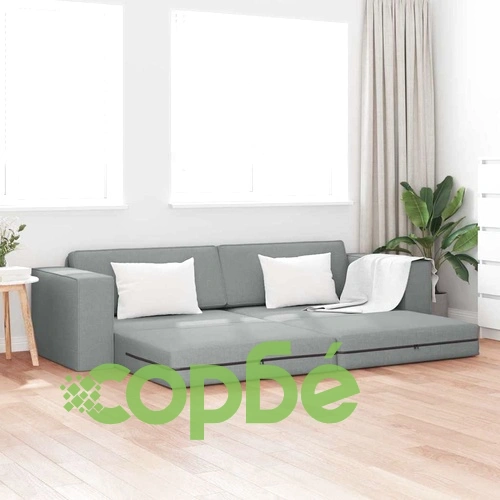 Диван легло 2 в 1 светлосив 245x150x60.5 см текстил ➤ топ цена ➤ sorbe.bg