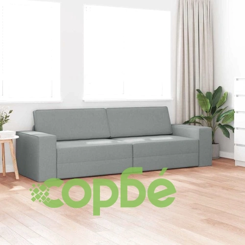 Диван легло 2 в 1 светлосив 245x150x60.5 см текстил ➤ топ цена ➤ sorbe.bg
