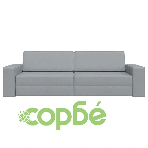 Диван легло 2 в 1 светлосив 245x150x60.5 см текстил ➤ топ цена ➤ sorbe.bg