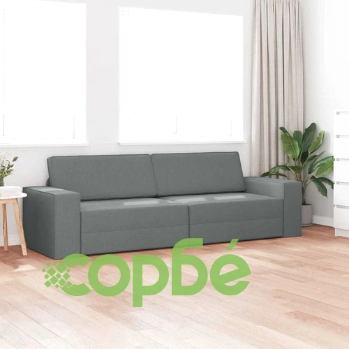 Диван легло 2 в 1 тъмносив 245x150x60.5 см полиестерна тъкан ➤ топ цена ➤ sorbe.bg