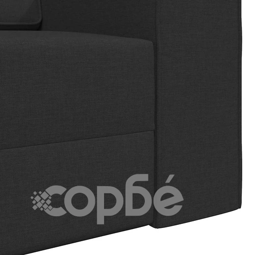 Диван легло 2 в 1 черен 245x150x60.5 см полиестерна тъкан ➤ топ цена ➤ sorbe.bg