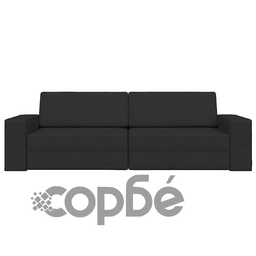 Диван легло 2 в 1 черен 245x150x60.5 см полиестерна тъкан ➤ топ цена ➤ sorbe.bg