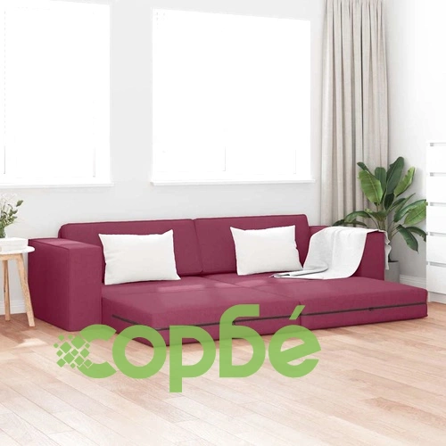 Диван легло 2 в 1 виненочервен 245x150x60.5 см текстил ➤ топ цена ➤ sorbe.bg