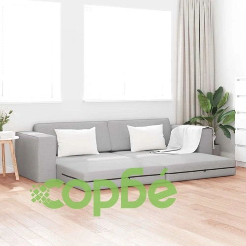 Диван легло 2 в 1 облачно сиво 245x150x60.5 см текстил ➤ топ цена ➤ sorbe.bg