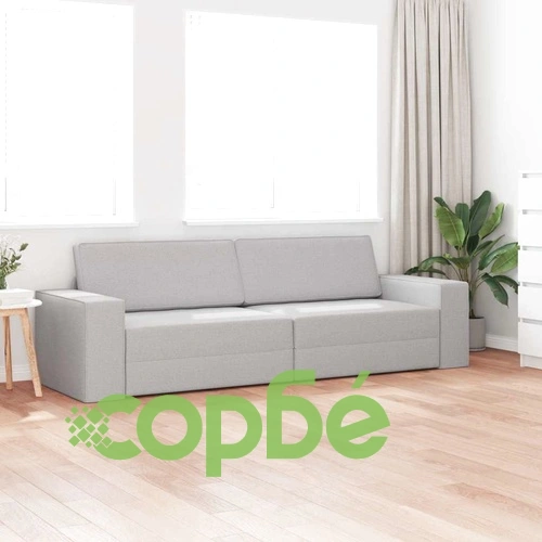 Диван легло 2 в 1 облачно сиво 245x150x60.5 см текстил ➤ топ цена ➤ sorbe.bg