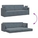 Диван легло 2 в 1 тъмносив 213x144x60 см кадифе