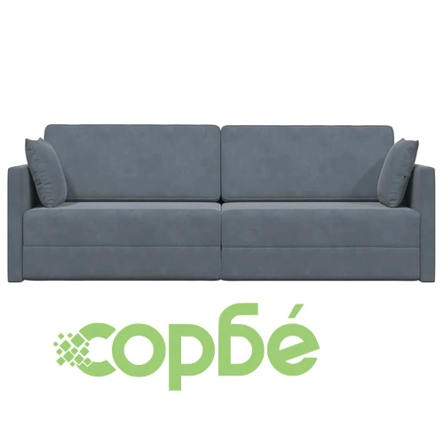 Диван легло 2 в 1 тъмносив 213x144x60 см кадифе ➤ топ цена ➤ sorbe.bg