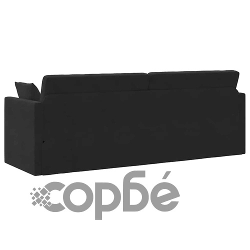 Диван легло 2 в 1 черен кадифе 213x144x60 см полиестер ➤ топ цена ➤ sorbe.bg