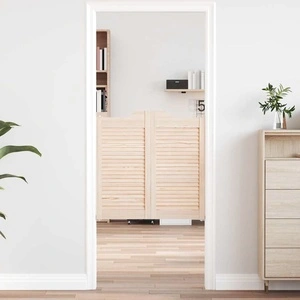 Люлеещи се врати с жалузи 2 двойки 80x80 см от масивна борова дървесина