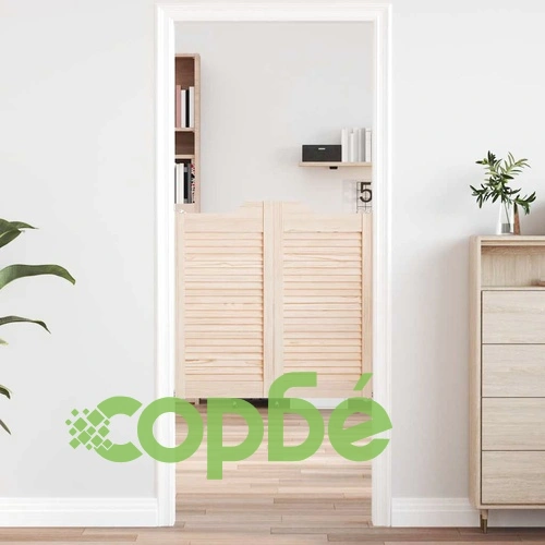 Люлеещи се врати с жалузи 2 двойки 80x80 см от масивна борова дървесина ➤ топ цена ➤ sorbe.bg