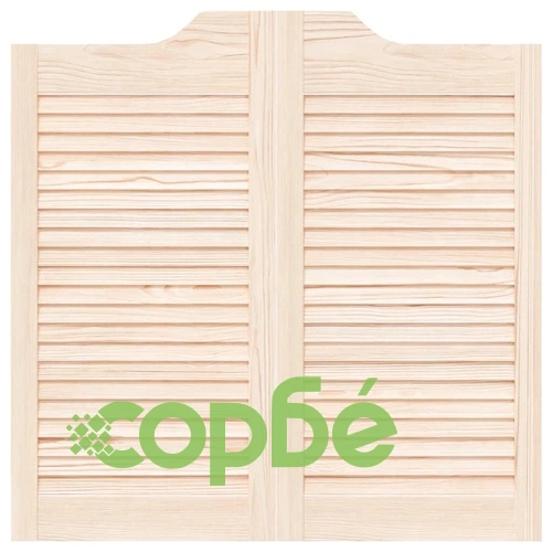 Люлеещи се врати с жалузи 2 двойки 80x80 см от масивна борова дървесина ➤ топ цена ➤ sorbe.bg