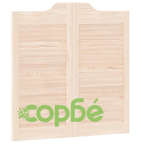 Люлеещи се врати с жалузи 2 двойки 80x80 см от масивна борова дървесина ➤ топ цена ➤ sorbe.bg