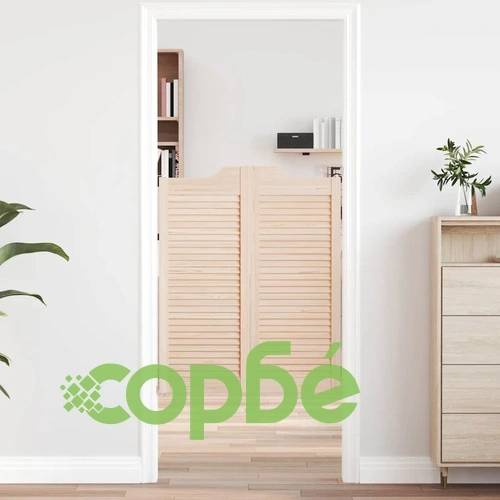 Люлеещи се врати с жалузи дизайн 100x80 см масивна борова дървесина ➤ топ цена ➤ sorbe.bg