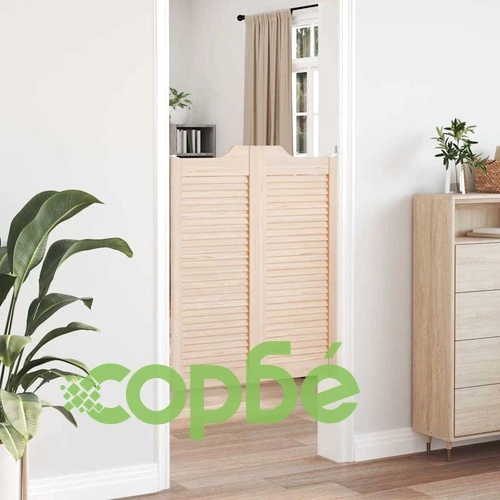 Люлеещи се врати с жалузи дизайн 100x80 см масивна борова дървесина ➤ топ цена ➤ sorbe.bg