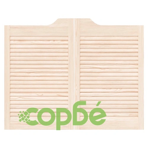 Люлеещи се врати с жалузи, 2 двойки, 80x100 см, масивна борова дървесина ➤ топ цена ➤ sorbe.bg