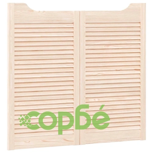 Люлеещи се врати с жалузи от масивна борова дървесина, 90x100 см ➤ топ цена ➤ sorbe.bg