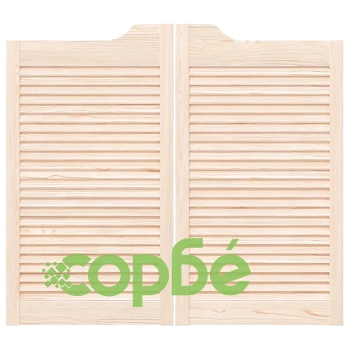 Люлеещи се врати с жалузи от масивна борова дървесина, 90x100 см ➤ топ цена ➤ sorbe.bg