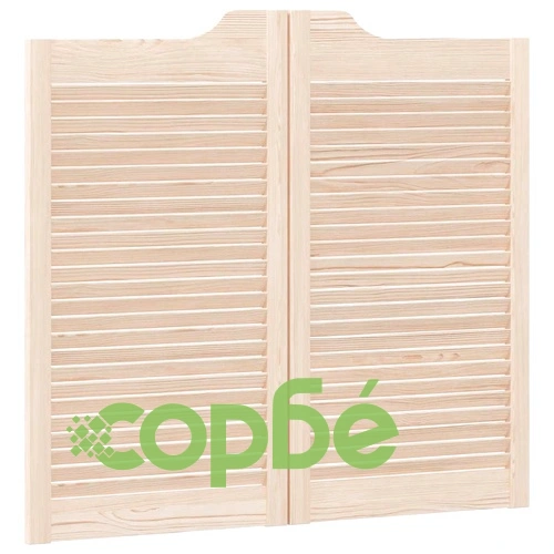 Люлеещи се врати с жалузи от масивна борова дървесина, 90x100 см ➤ топ цена ➤ sorbe.bg