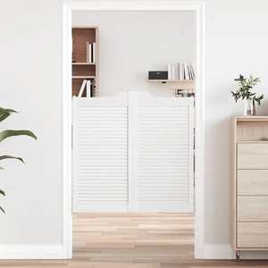 Люлеещи се врати от масивна борова дървесина, бели, 100x100 cm