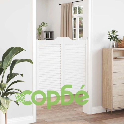 Люлеещи се врати от масивна борова дървесина, бели, 100x100 cm ➤ топ цена ➤ sorbe.bg