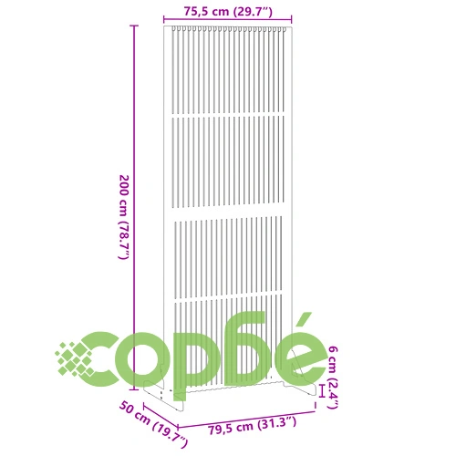 Дървен Параван за Уединение от Акация 79.5x50x200 см за Вътрешно и Външно Ползване ➤ топ цена ➤ sorbe.bg