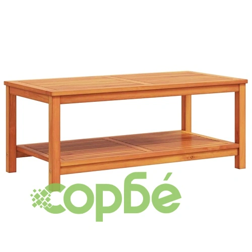 Масичка за кафе от масивно акациево дърво 110x55x45 см кафяво ➤ топ цена ➤ sorbe.bg